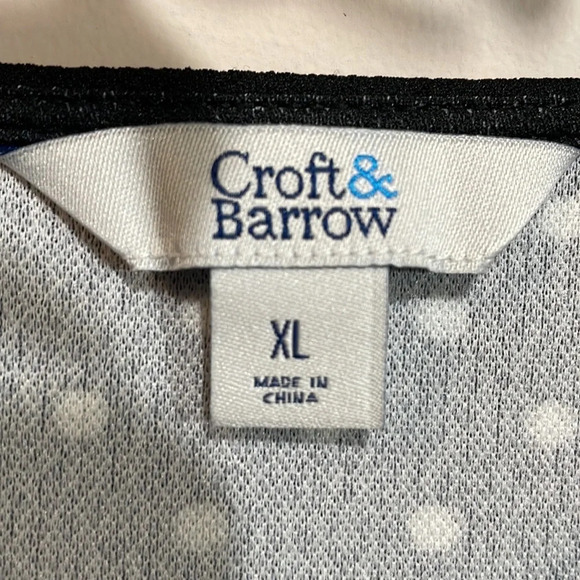 Croft & Barrow Black with White Polka Dot 3/4 Sleeve Top XL - Picture 5 of 14